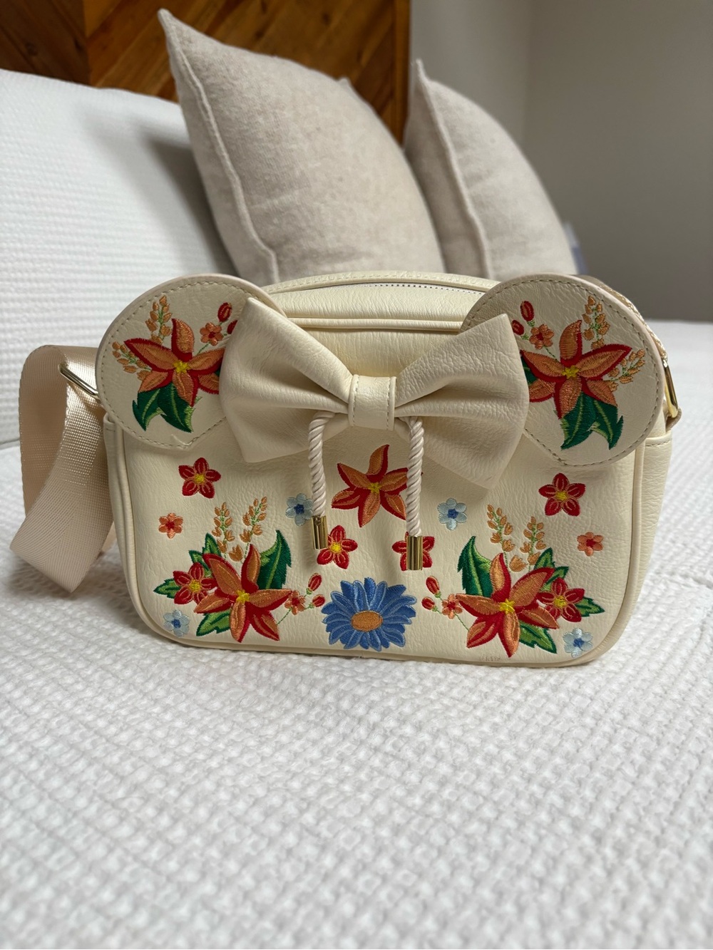 Loungefly Disney Minnie Mouse Orange Floral Ears Crossbody Bag-BoxLunchExclusive
